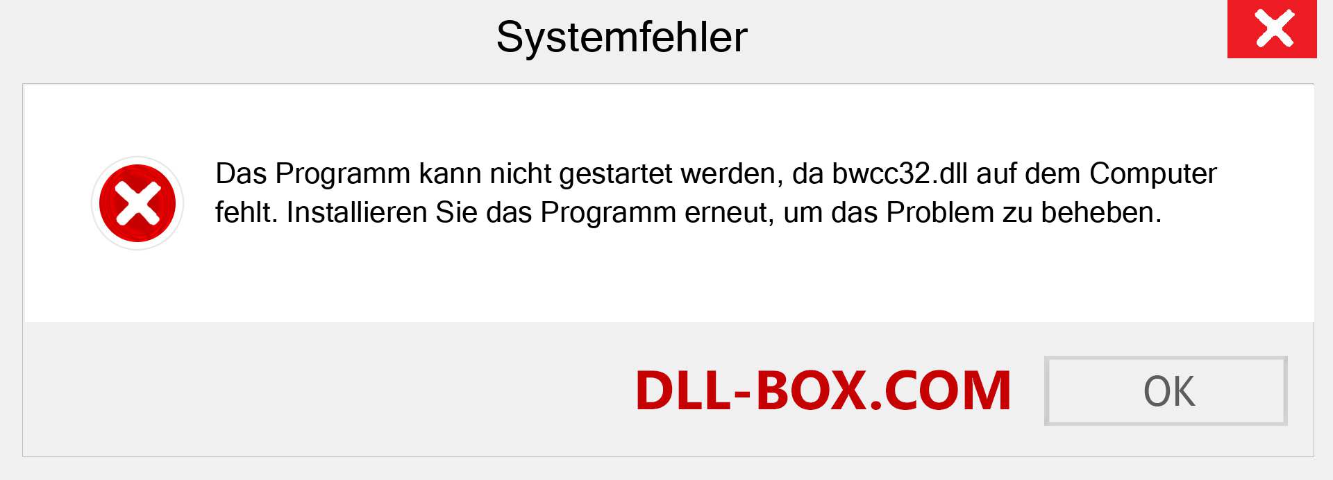 bwcc32.dll-Datei fehlt?. Download für Windows 7, 8, 10 - Fix bwcc32 dll Missing Error unter Windows, Fotos, Bildern